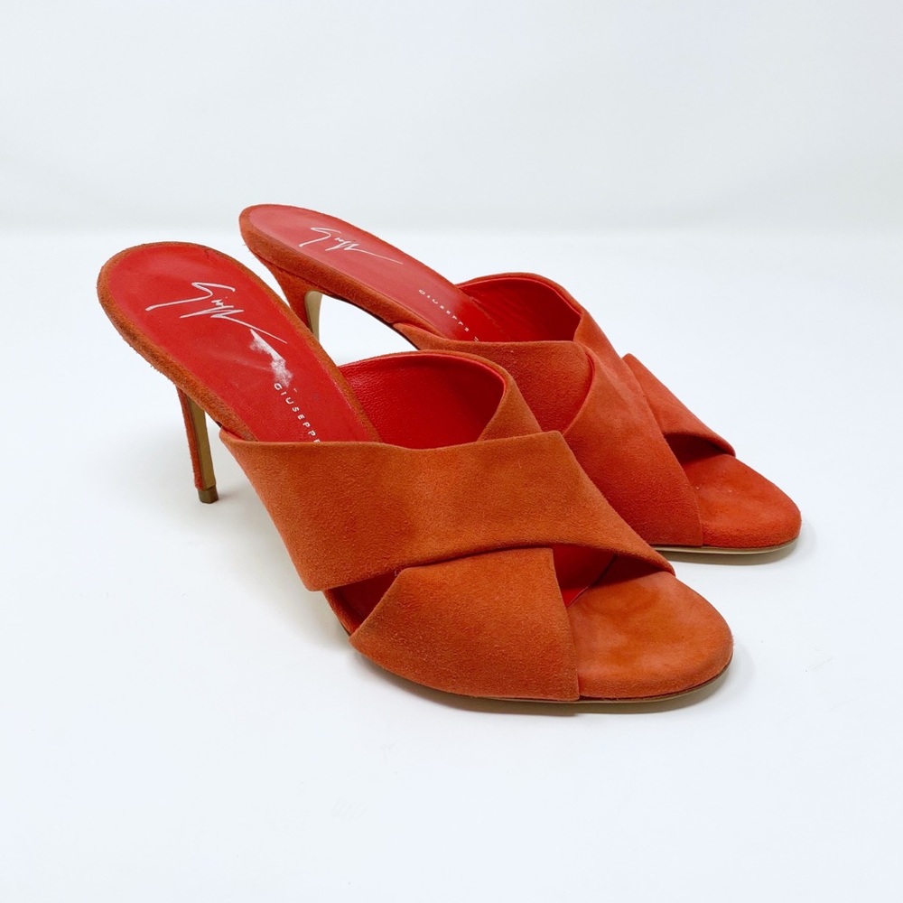 Giuseppe Zanotti Orange Suede Heeled Sandals 36.5